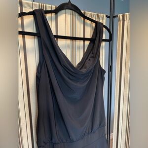 Draped neckline jersey dress